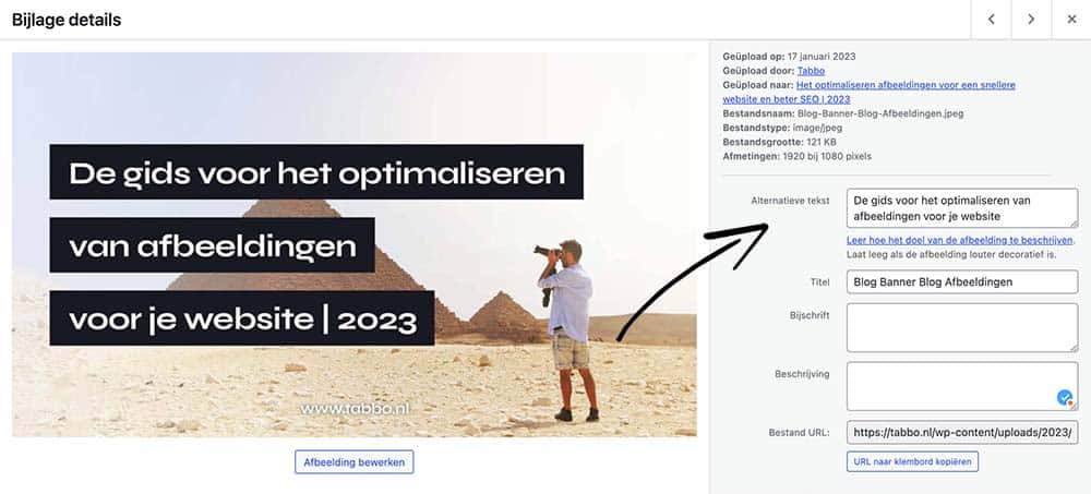Alt tags toevoegen aan afbeeldingen